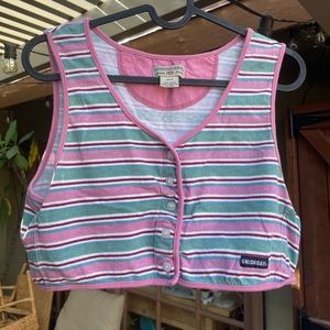 Retro union bay striped crop tank top